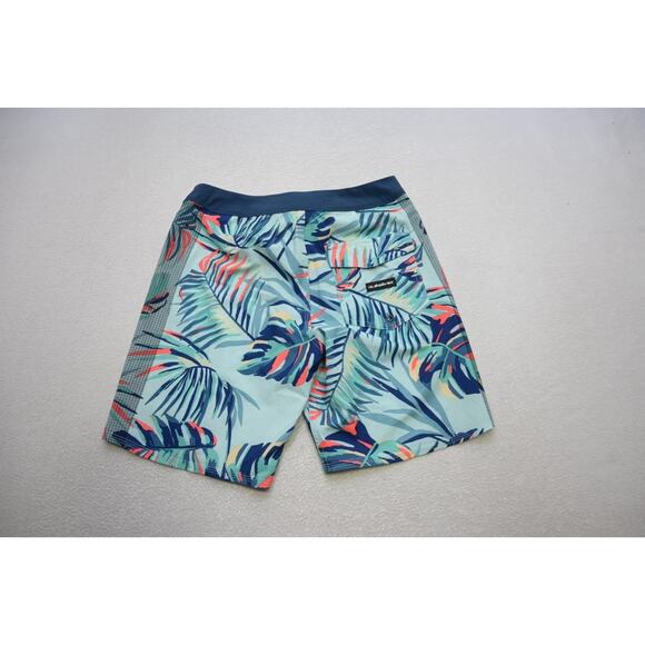 Quiksilver Highline Board Shorts Stretch Striped Floral Surf Water Swim Mens 28 - Picture 7 of 8